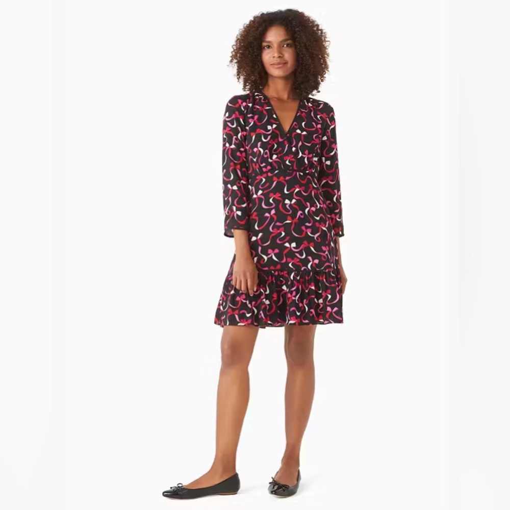 Kate Spade Black and Pink Patterned Dress